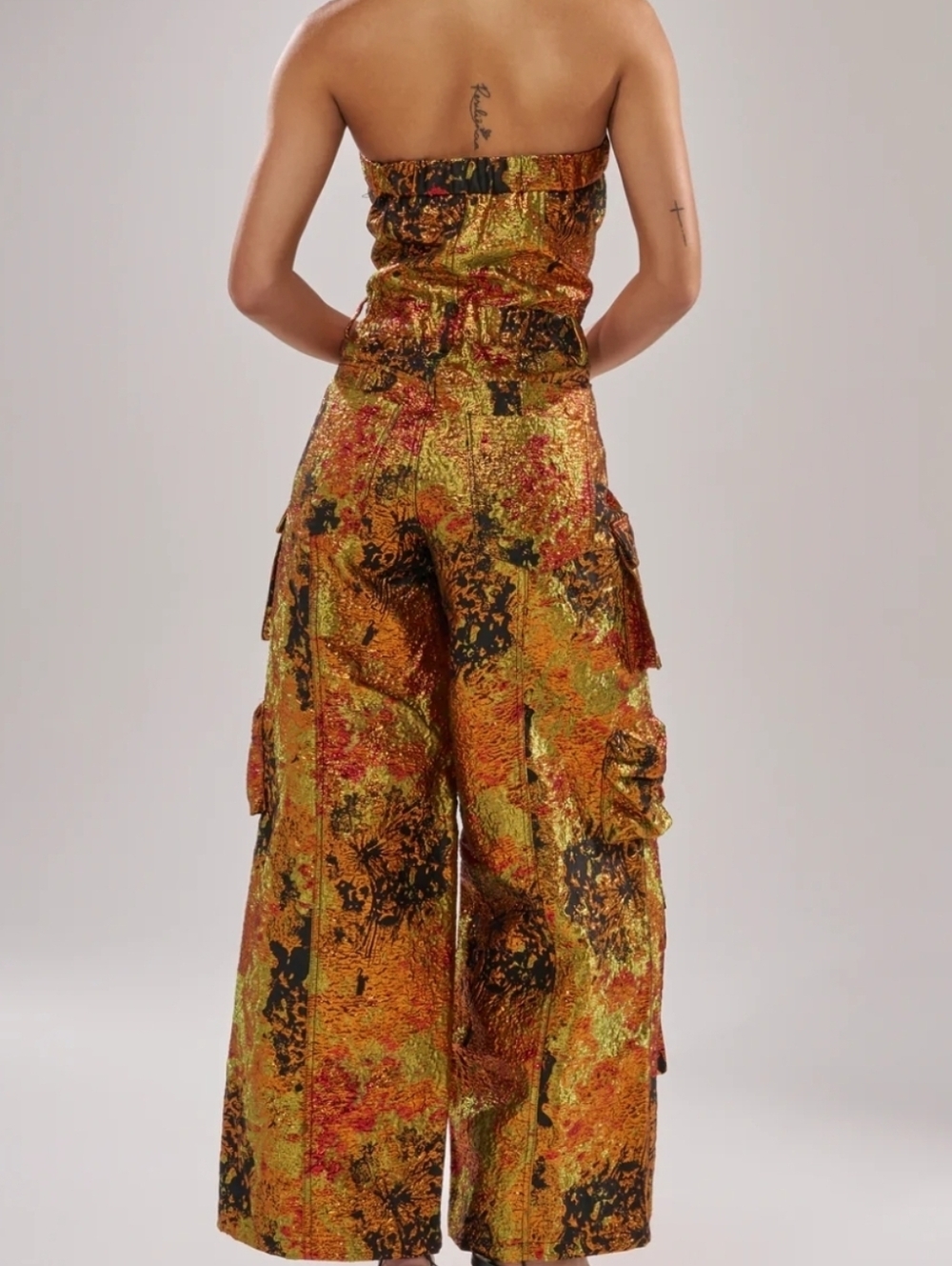 NIKKI BROCADE JUMPSUIT - L - Picture 3 of 4